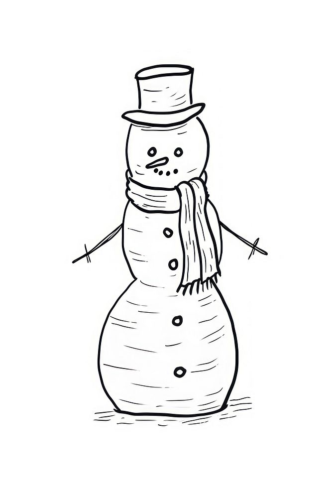A snowman sketch drawing doodle.