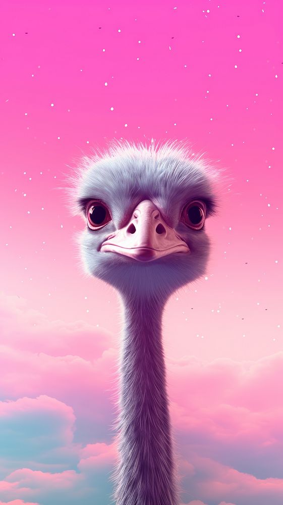 Cute Ostrich dreamy wallpaper ostrich animal cartoon.