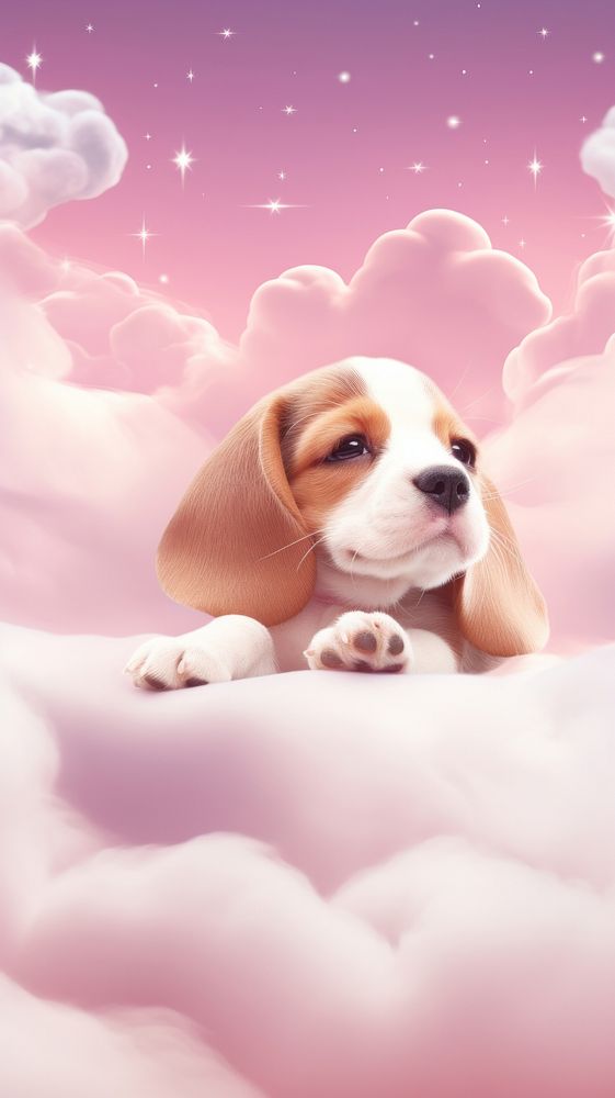 Cute Beagle dreamy wallpaper animal beagle cartoon.