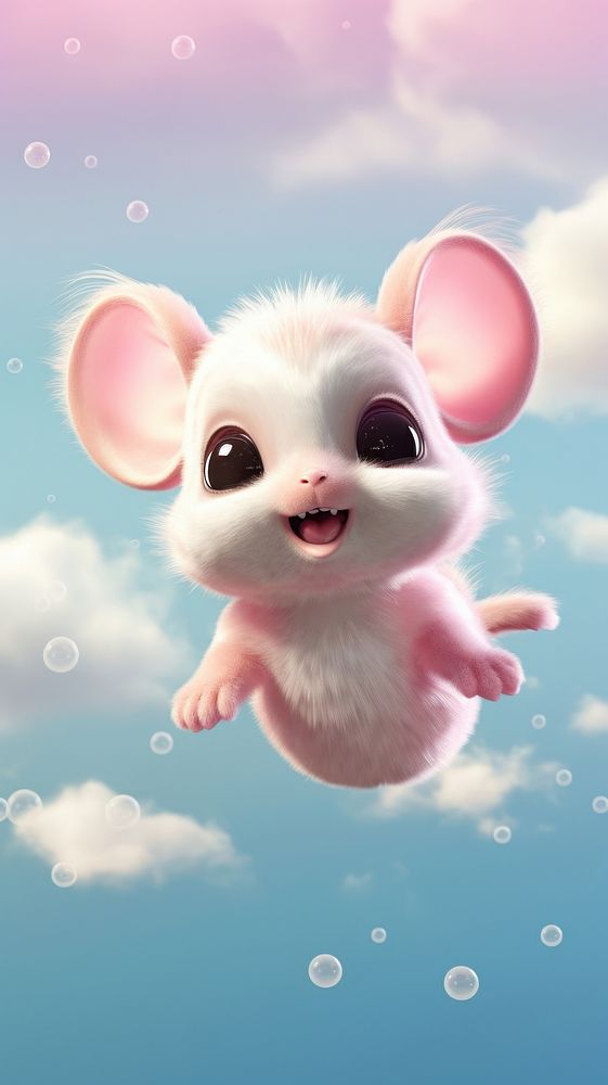 Cute Flying squirrel dreamy wallpaper cartoon animal rat.