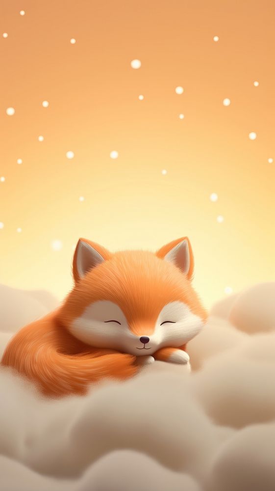 Cute Fox dreamy wallpaper animal fox cartoon.