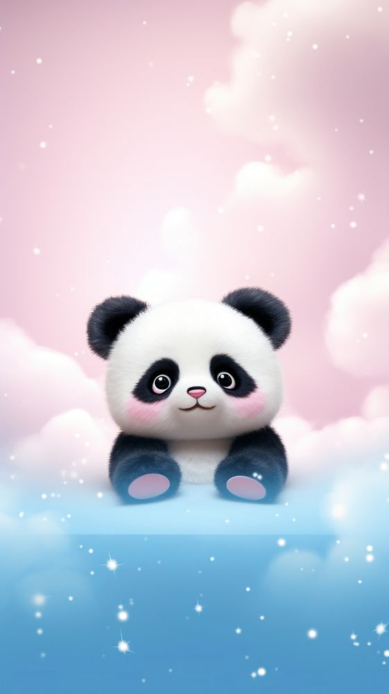 Cute Giant Panda dreamy wallpaper cartoon mammal animal.