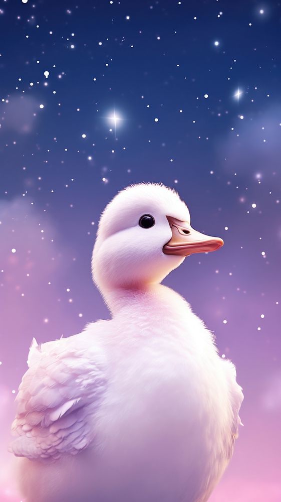 Cute Goose dreamy wallpaper animal astronomy outdoors.