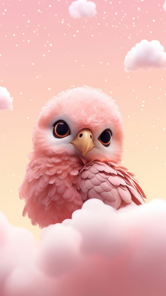 Cute Hawk dreamy wallpaper animal cartoon bird.