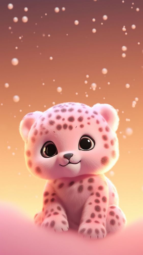 Cute Leopard dreamy wallpaper cartoon animal toy.