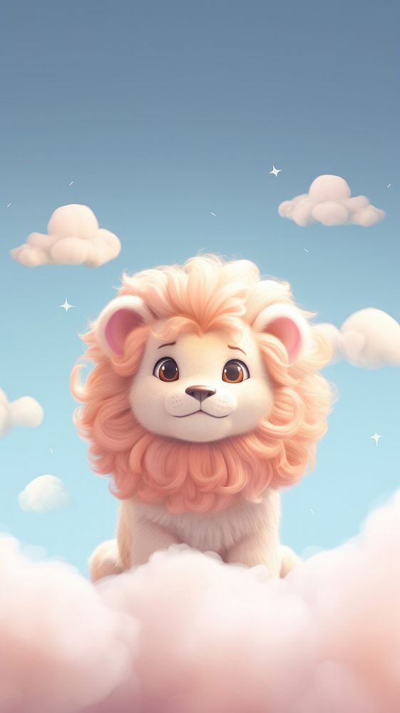 Cute Lion dreamy wallpaper cartoon animal mammal.