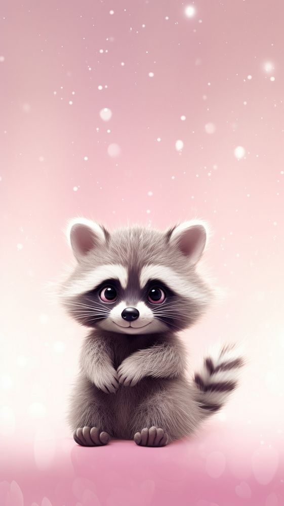 Cute Racoon dreamy wallpaper animal raccoon cartoon.