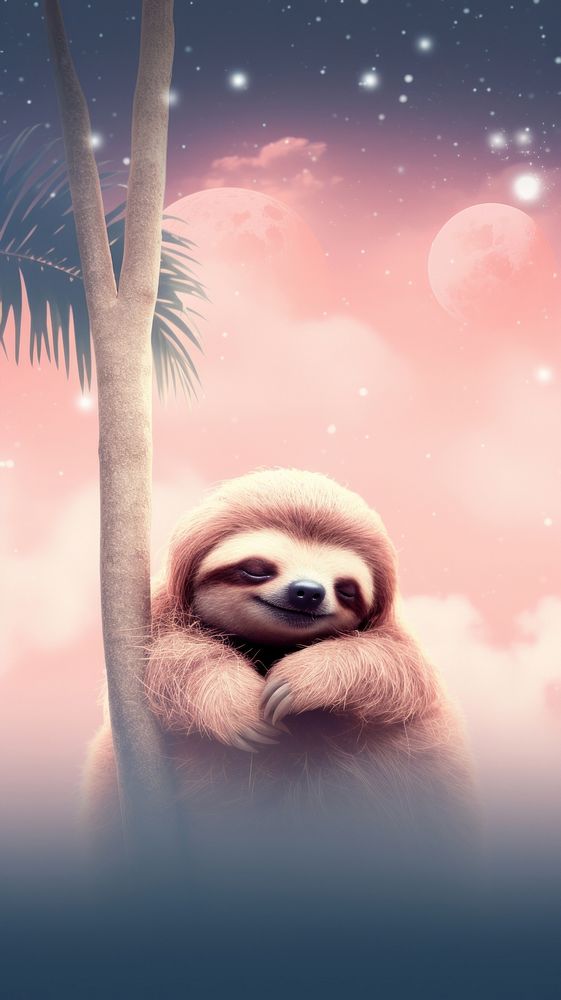 Cute Sloth dreamy wallpaper sloth wildlife outdoors.