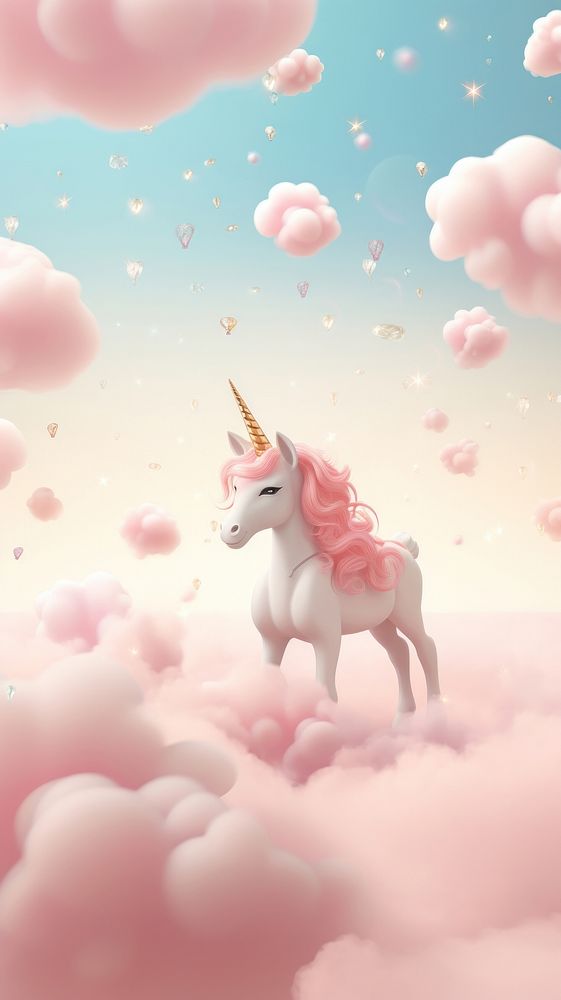 Cute unicorn dreamy wallpaper animal outdoors cartoon.