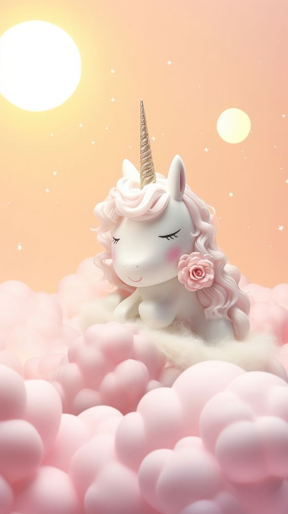 Cute unicorn dreamy wallpaper nature representation celebration.