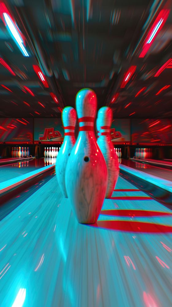 Bowling red illuminated recreation.