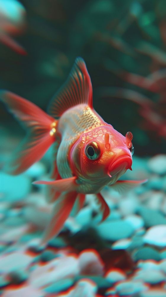 Goldfish animal red pomacentridae.