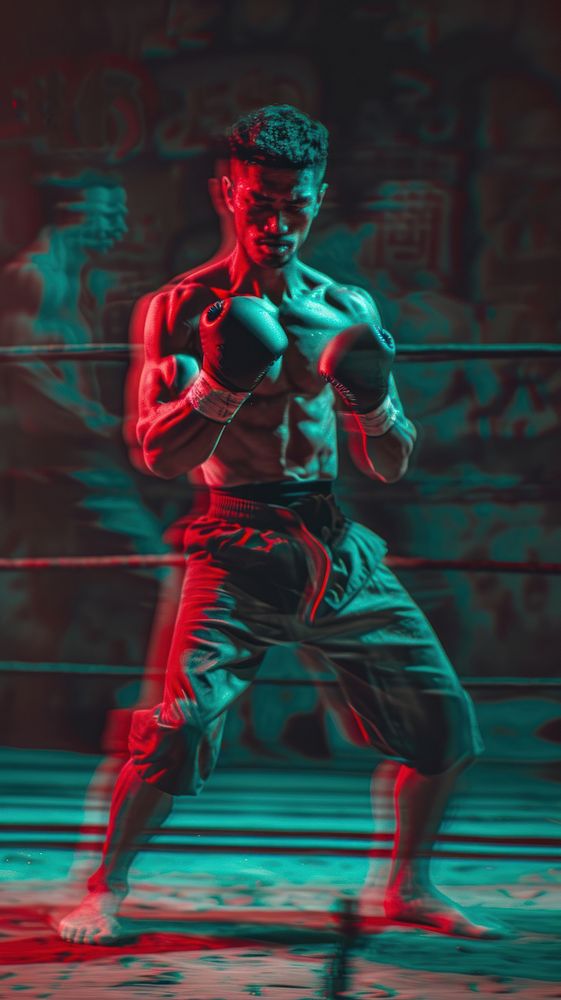 Boxing red determination bodybuilding.