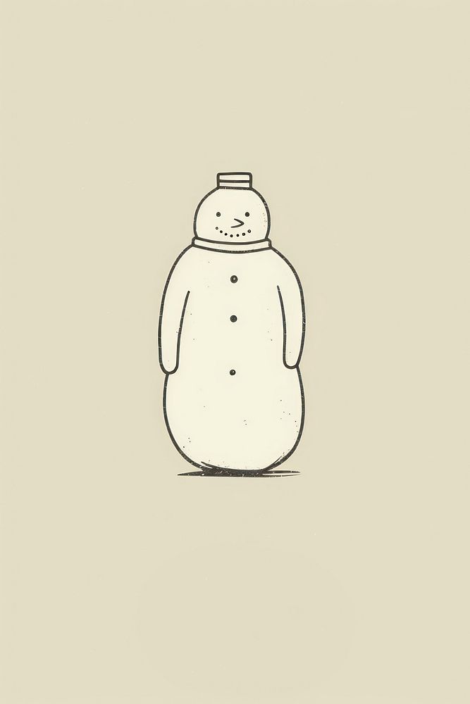 A snowman icon drawing penguin sketch.