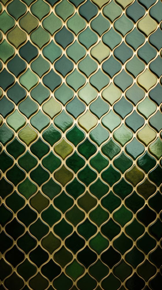 Tiles green gold pattern backgrounds repetition protection.