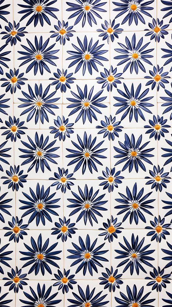 Tiles of flower pattern backgrounds white art.