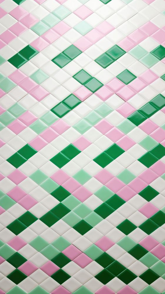Tiles of green pink pattern backgrounds repetition abstract.