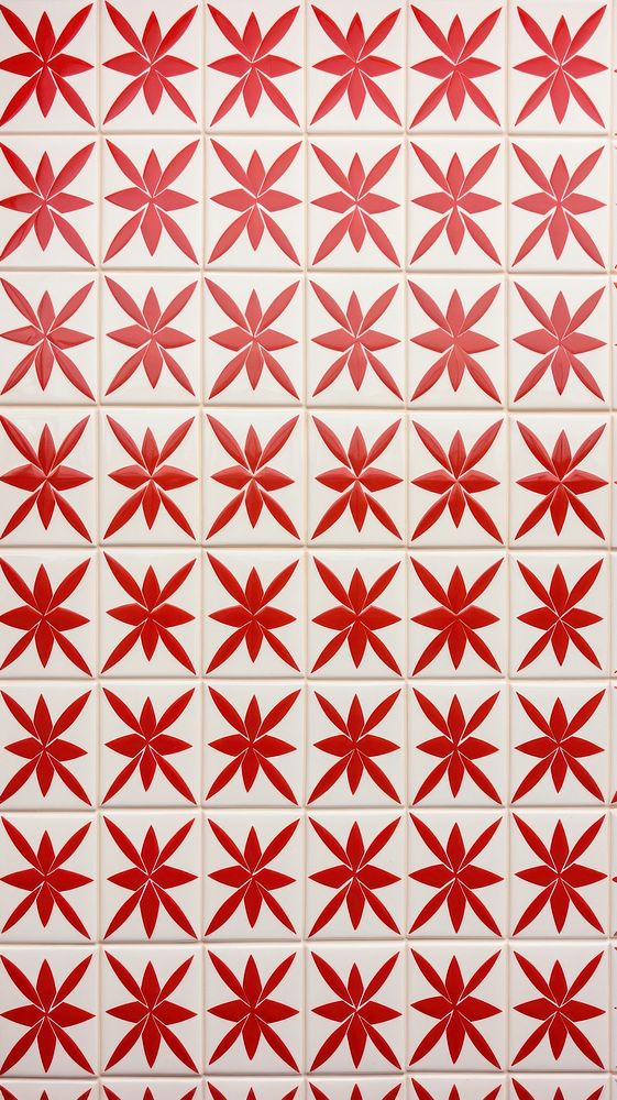 Tiles of red pattern backgrounds white repetition.