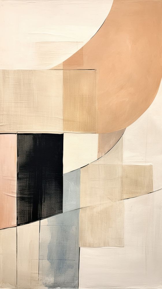 Beige abstract painting collage.