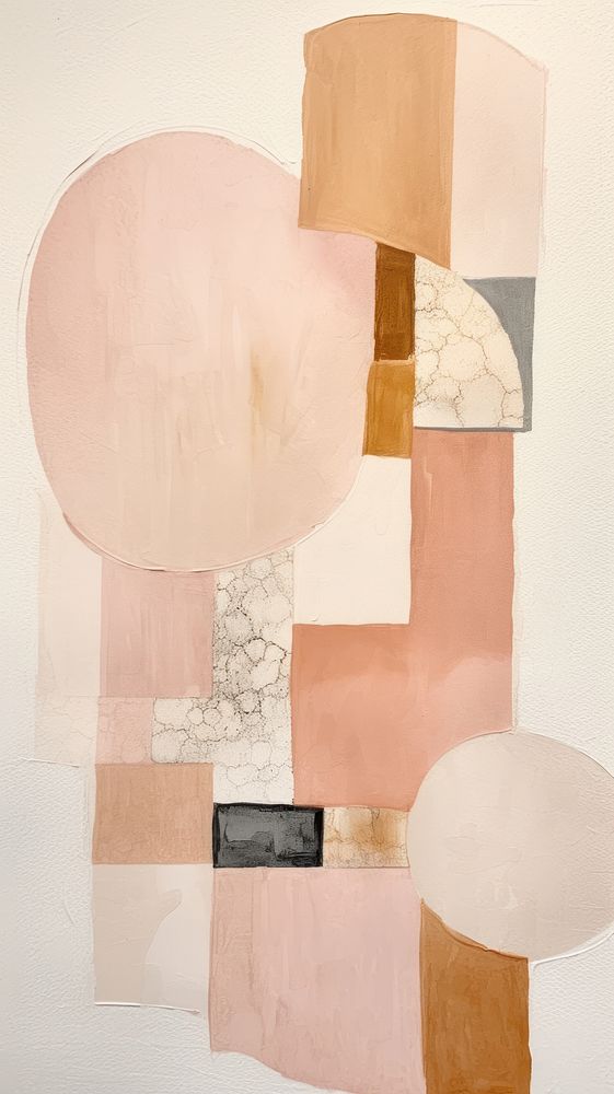 Beige painting palette collage.