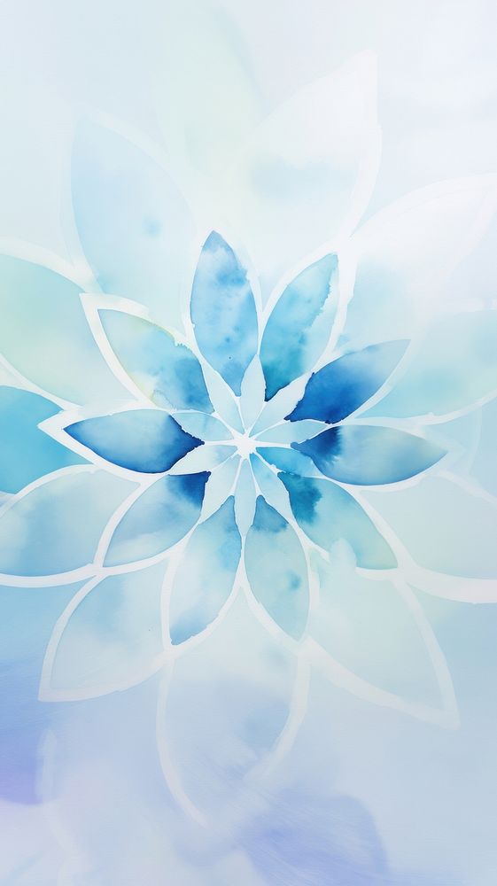 Snowflake watercolor abstract pattern nature.