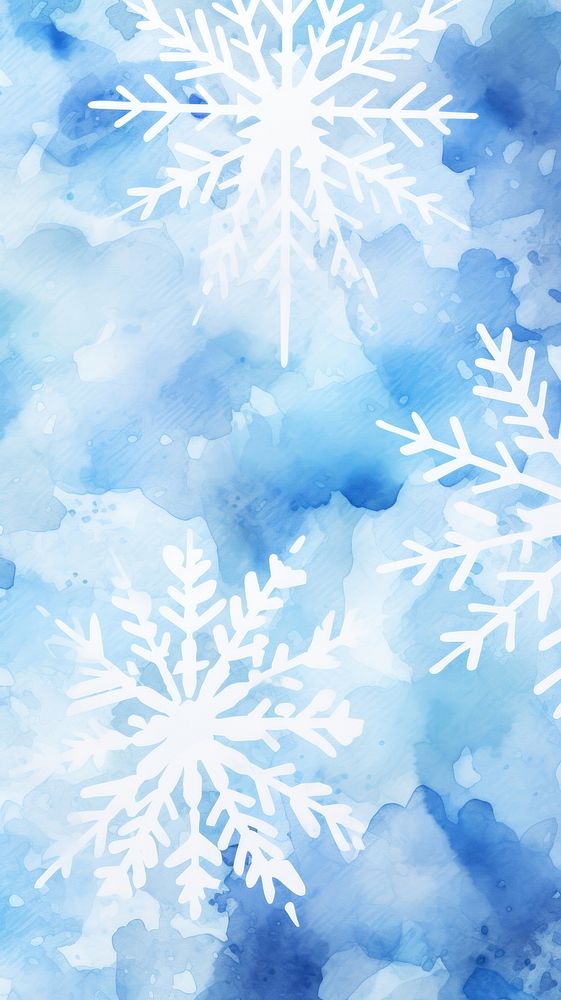 Snowflake watercolor pattern abstract shape blue.