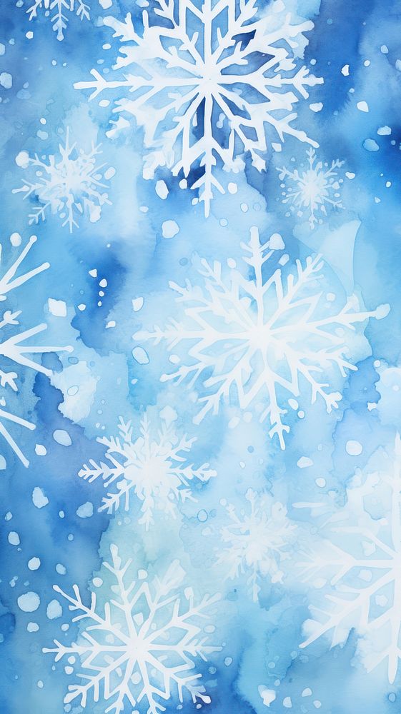 Snowflake watercolor pattern abstract shape blue.