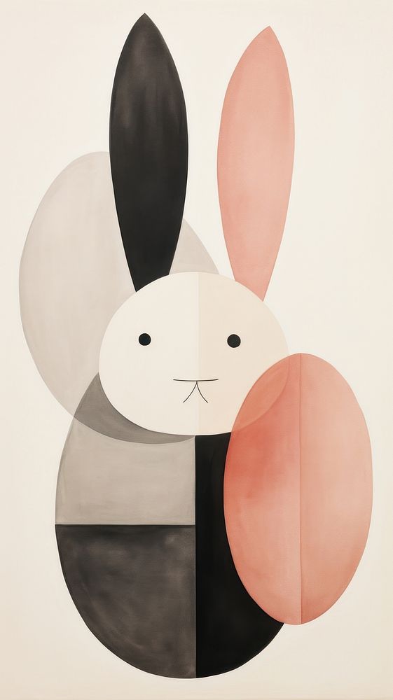 Bunny painting shape art.