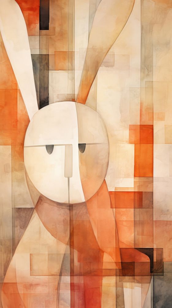 Bunny abstract painting art.