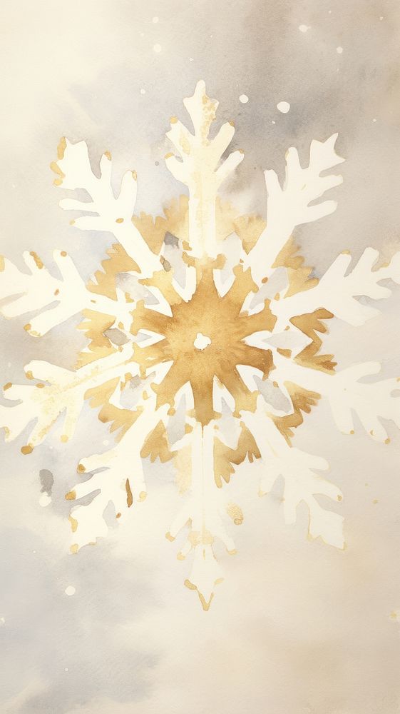Golden snowflake abstract nature shape.