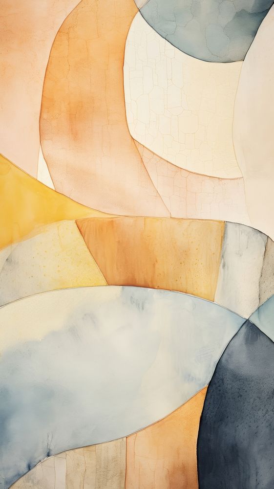 Muted colors abstract painting shape.