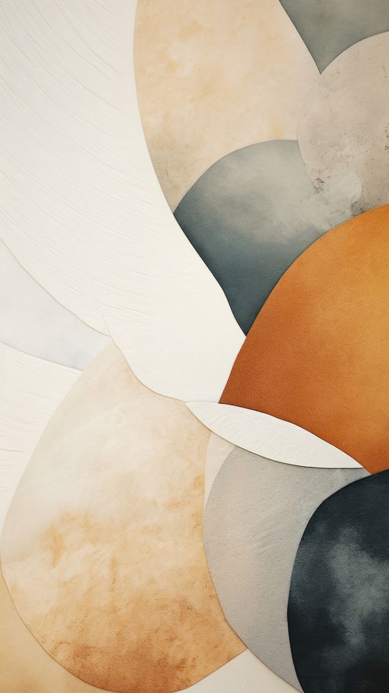 Neutral color abstract painting shape.
