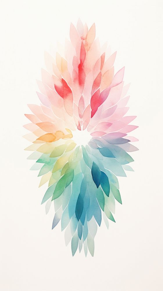 Rainbow snowflake abstract pattern art.