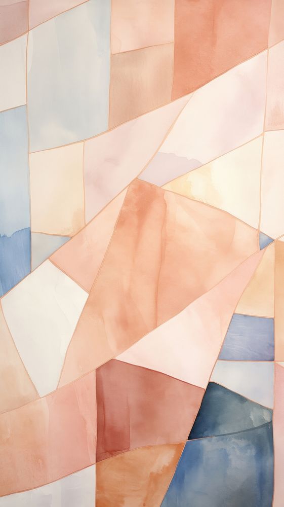 Rose gold abstract painting shape.