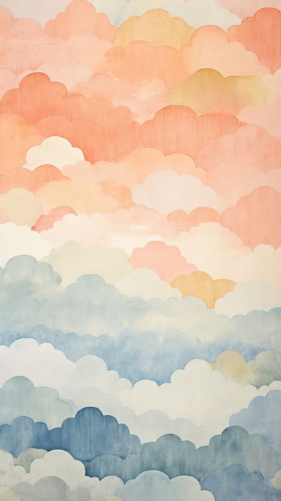 Sky clouds abstract painting art.