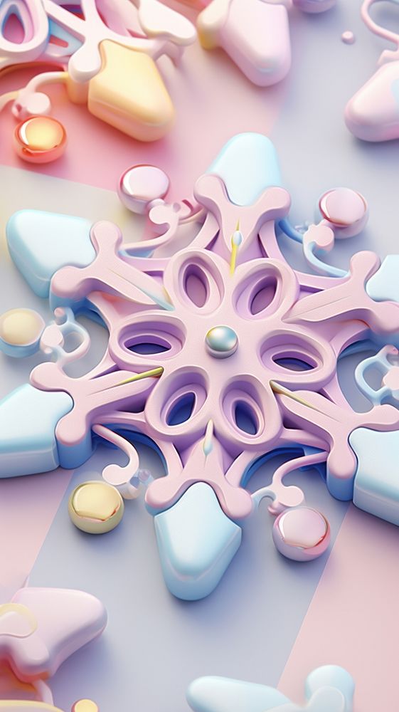 Snowflake melt shape confectionery backgrounds.