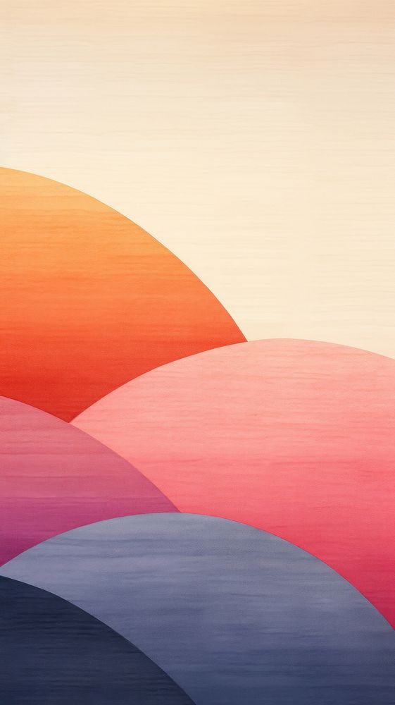 Sunrise river abstract painting art.