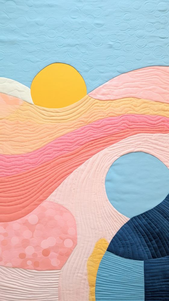 Sunrise river abstract painting pattern.