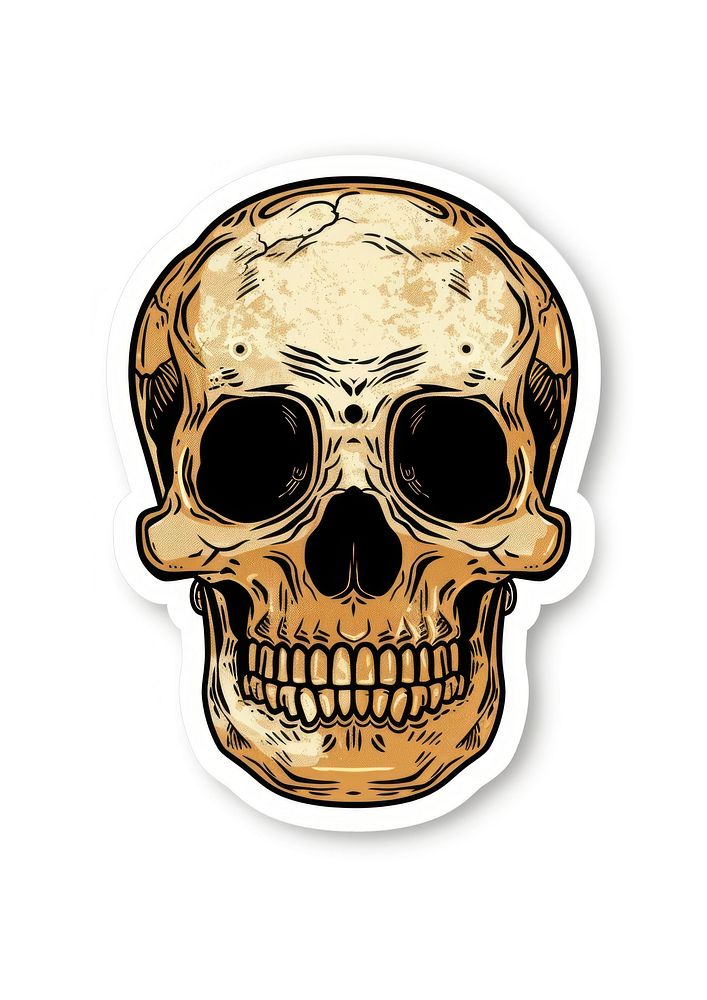 Future sticker skull anthropology cartoon spooky.
