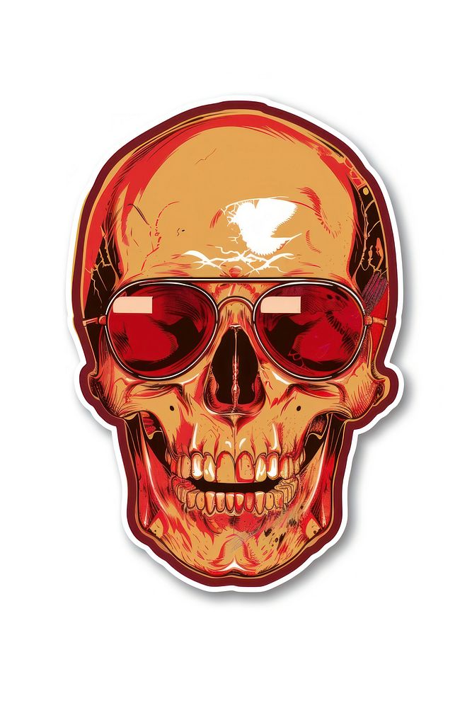 Future sticker skull sunglasses portrait celebration.