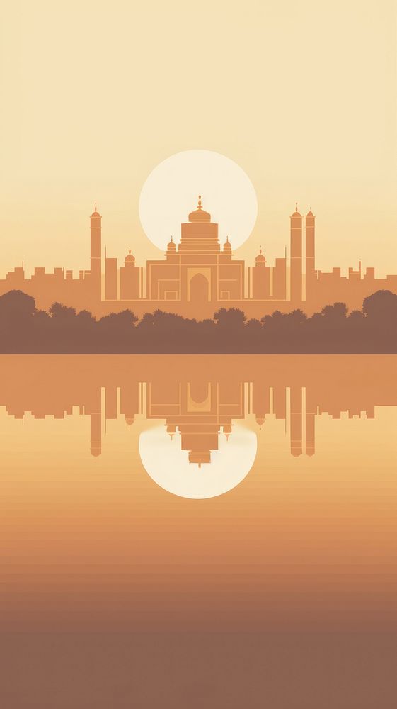 Cross stitch Taj Mahal landscape architecture cityscape.