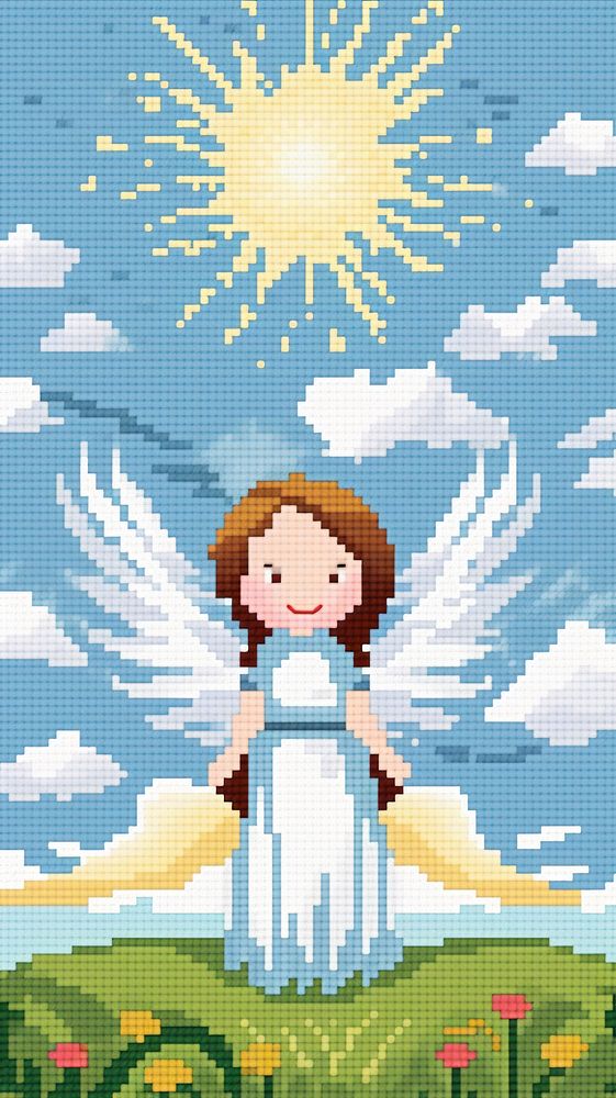 Cross stitch Angel angel outdoors graphics.