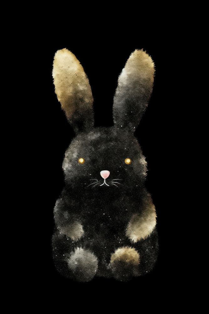Black color cute bunny animal mammal rodent.