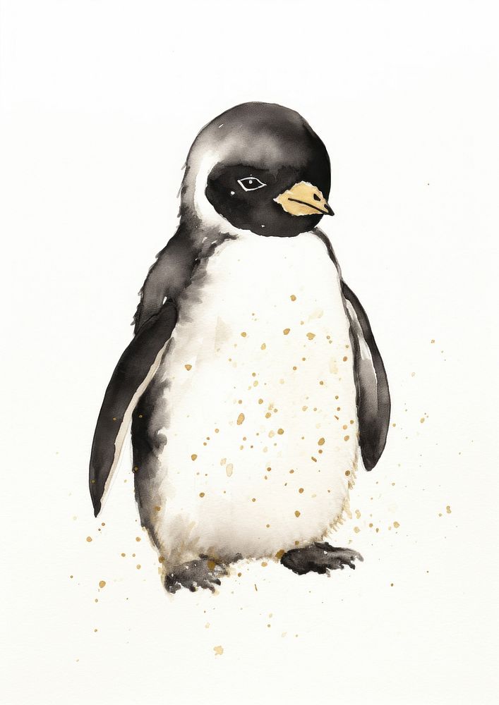 Black color cute penguin animal bird wildlife.