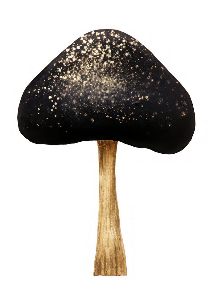 Black color mushroom fungus plant white background.