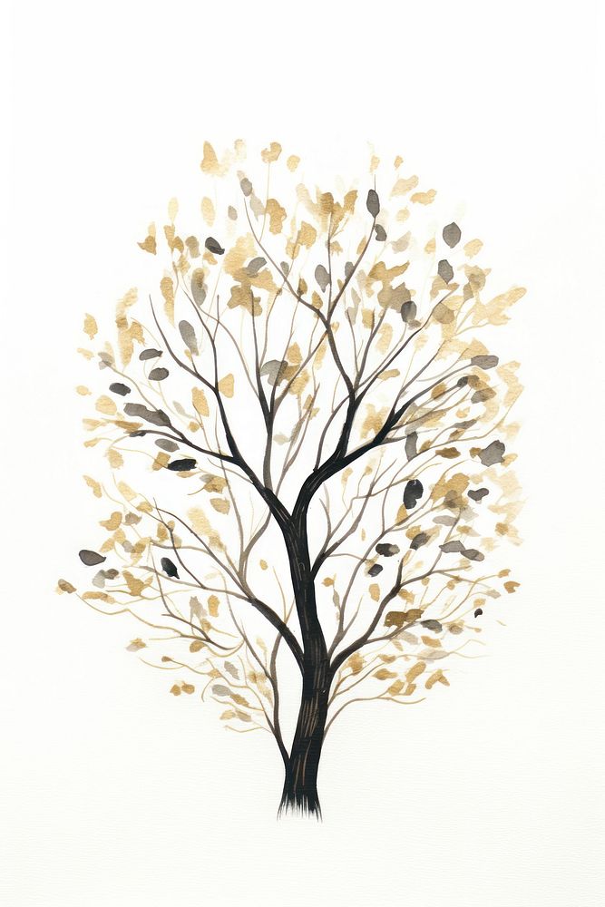 Black color tree painting drawing sketch.