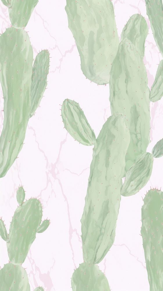 Cactus pattern marble wallpaper backgrounds abstract plant.
