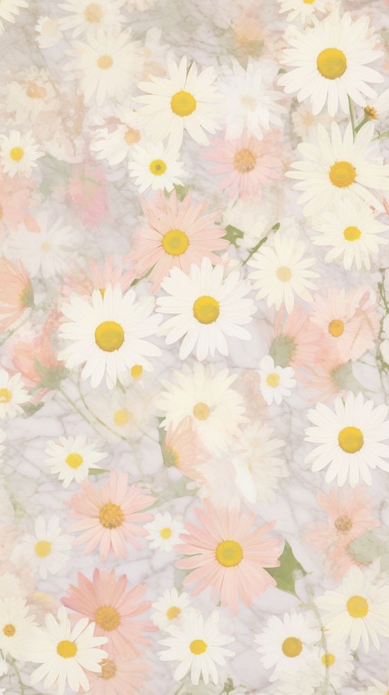 Daisy pattern marble wallpaper backgrounds flower petal.