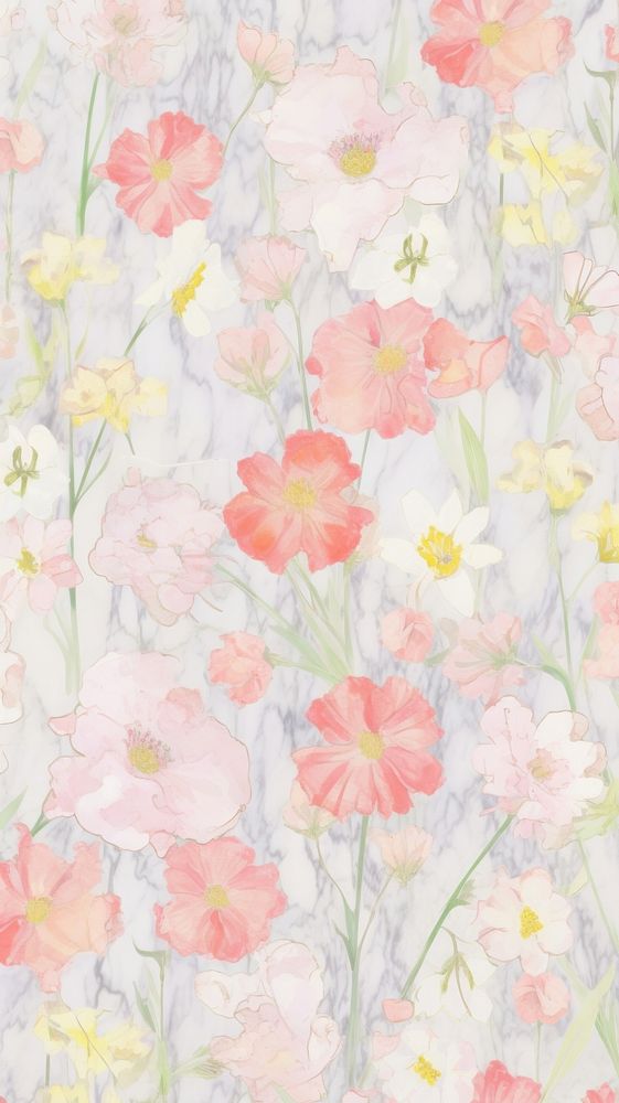 Flowers pattern marble wallpaper backgrounds abstract petal.