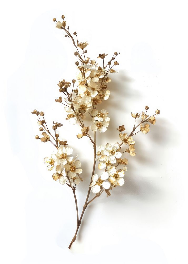White dried flower blossom jewelry plant.